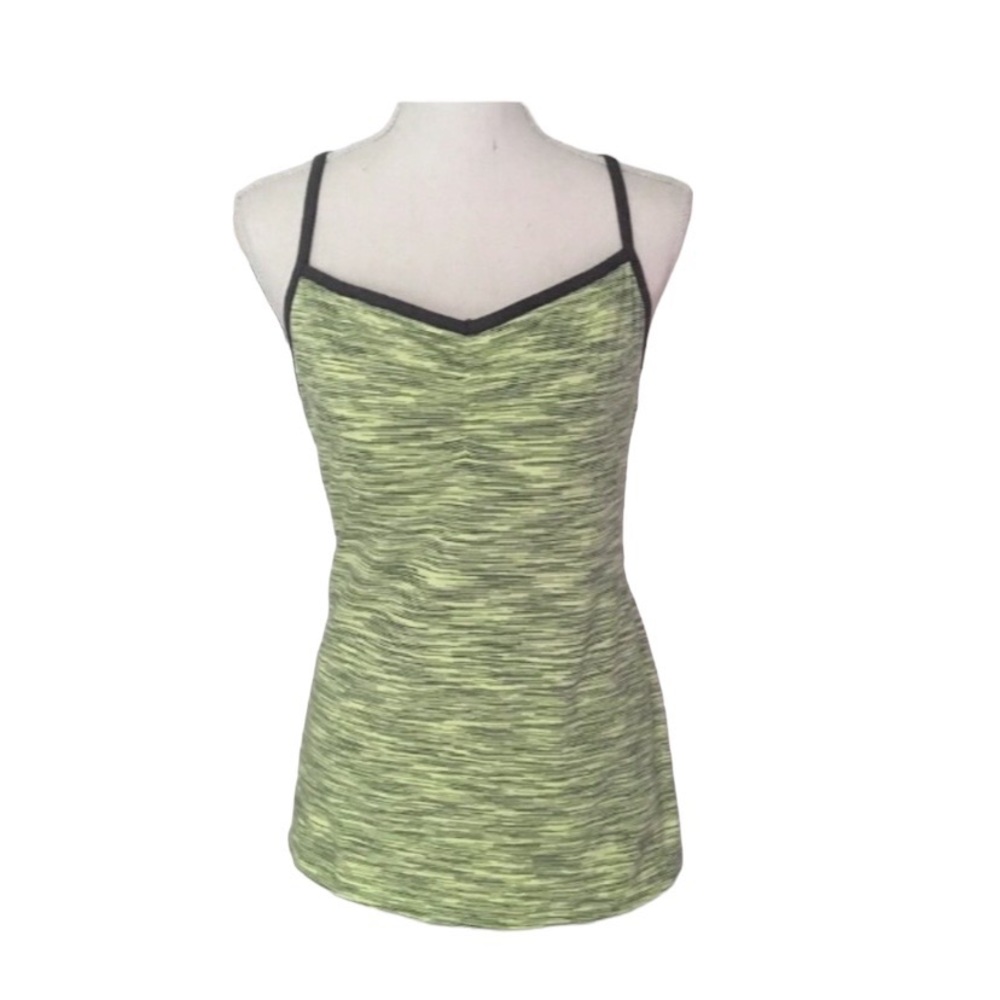 Lucy Green Black Yoga Top with built in Shelf Bra